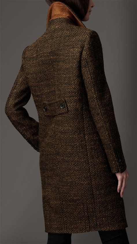 tweed burberry|burberry ladies car coats.